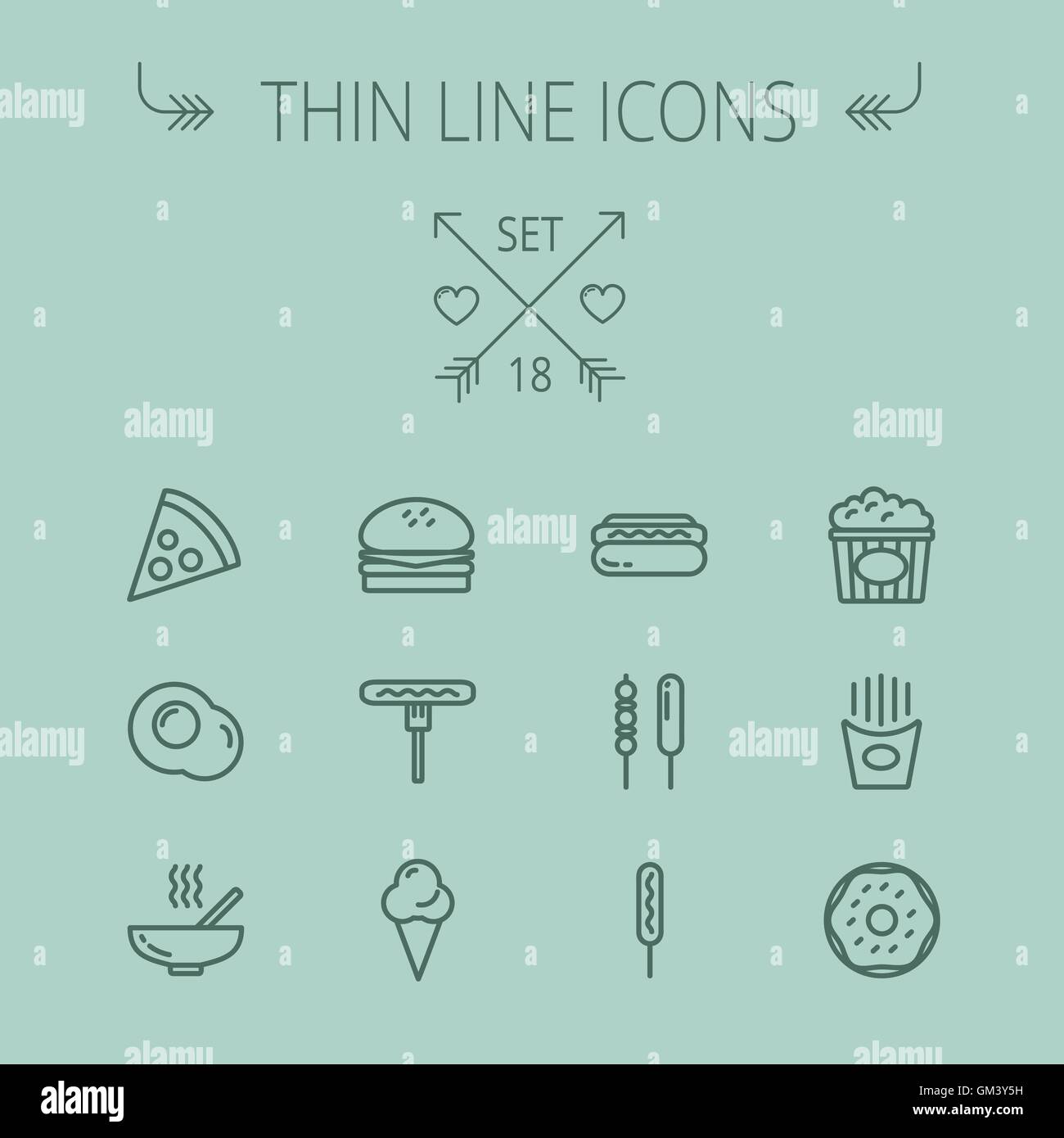 Food thin line icon set Stock Vector Image & Art - Alamy