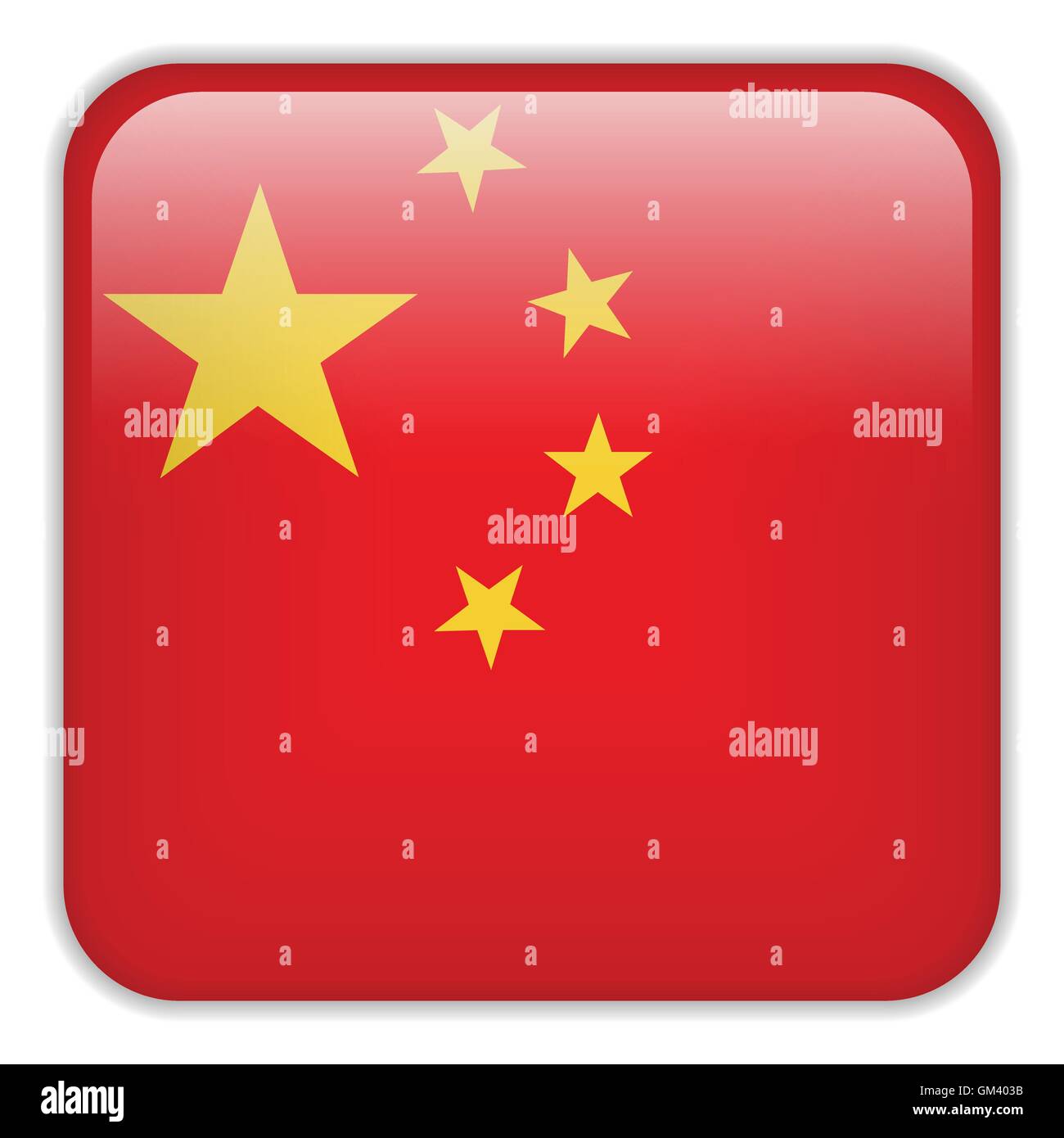China Flag Smartphone Application Square Buttons Stock Vector