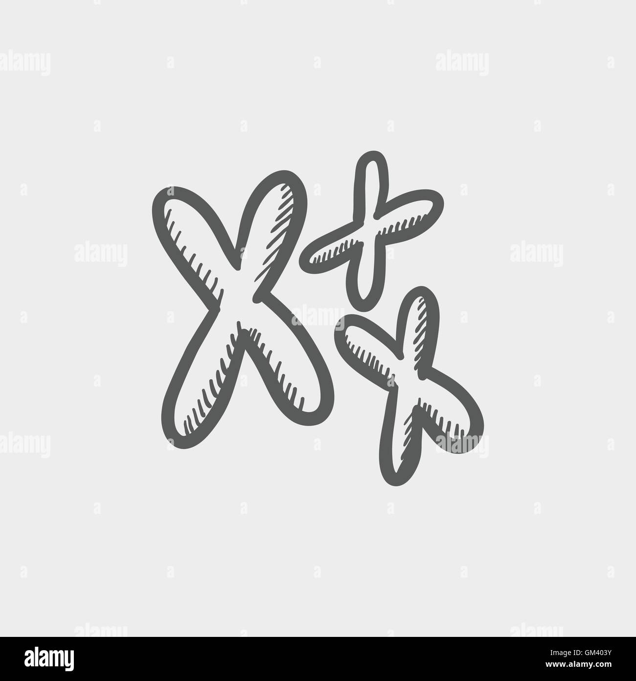 Chromosomes sketch icon Stock Vector