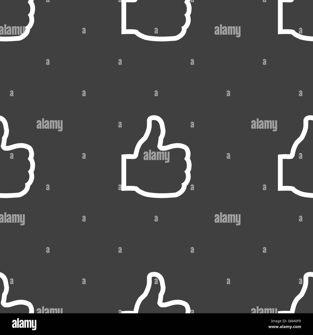 Like icon sign. Seamless pattern on a gray background. Vector Stock ...