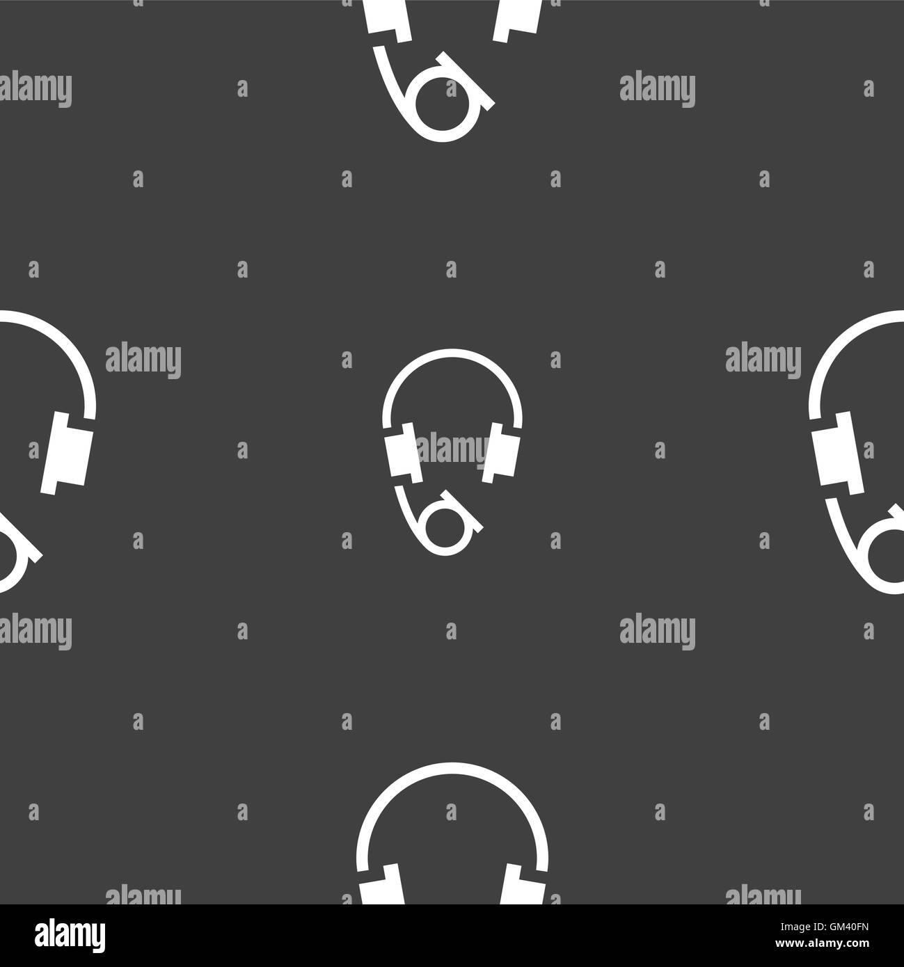 headsets icon sign. Seamless pattern on a gray background. Vector Stock ...
