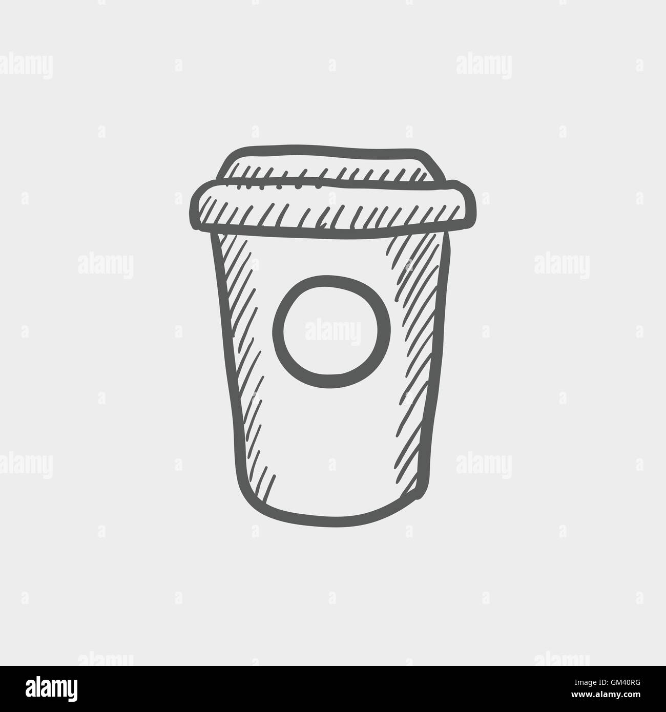 Disposable coffee cup sketch icon Stock Vector