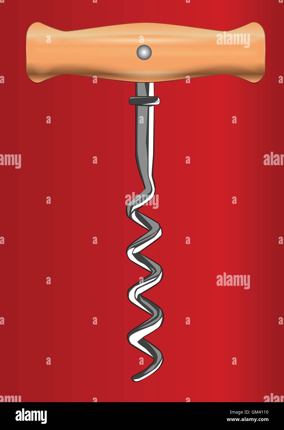 Wooden Handled Corkscrew Stock Vector Image & Art Alamy