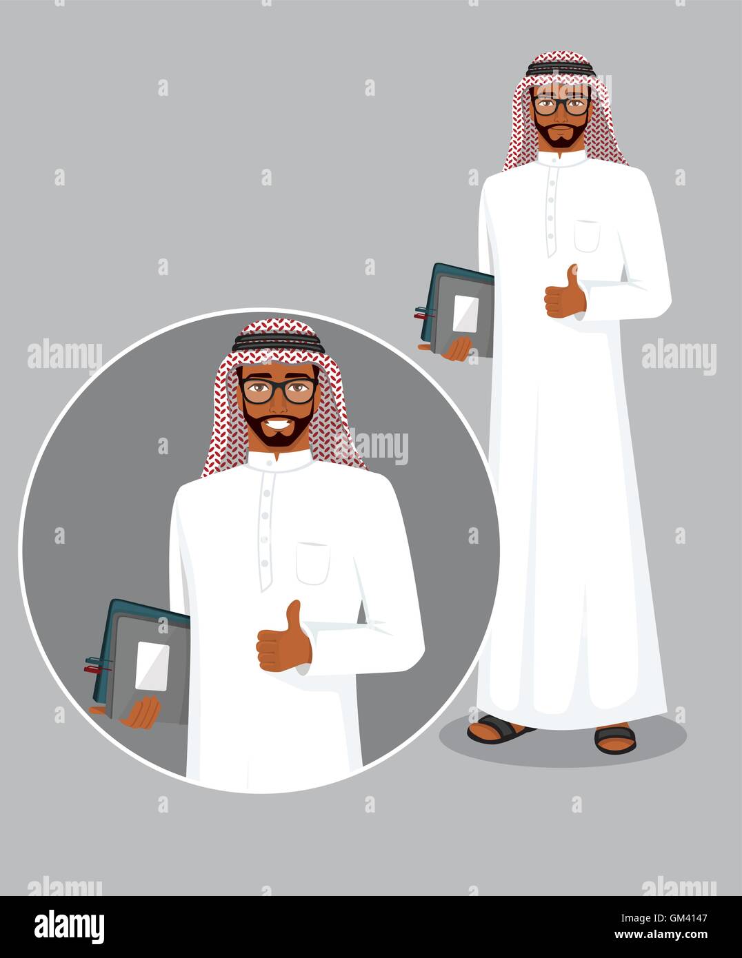 Arabic man character image Stock Vector