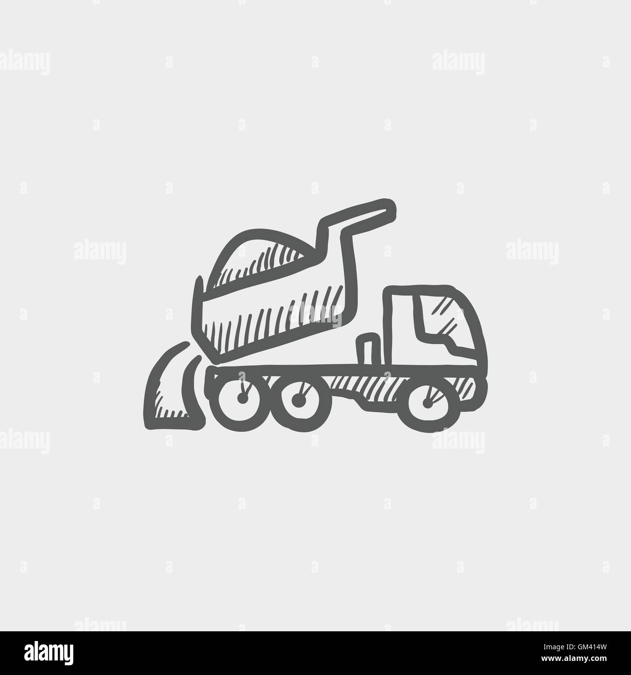 Hand Draw Dump Truck Stock Vector Images Alamy