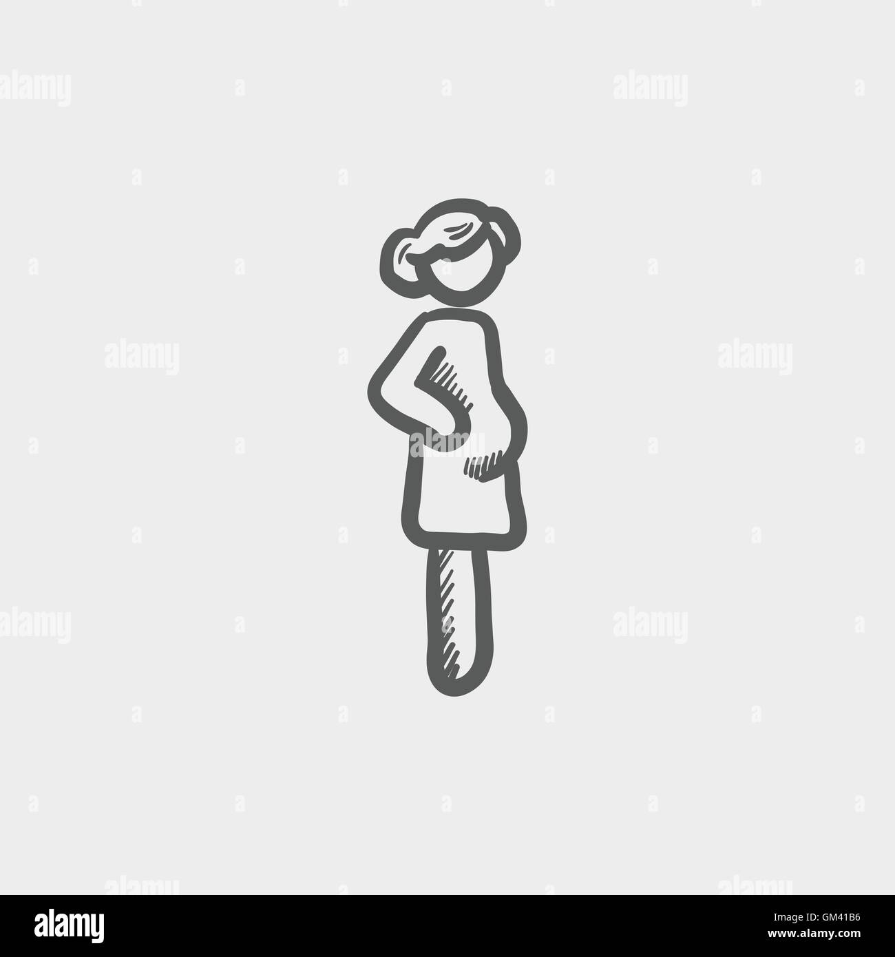 beautiful pregnant woman line drawing - Stock Illustration [46637900] -  PIXTA