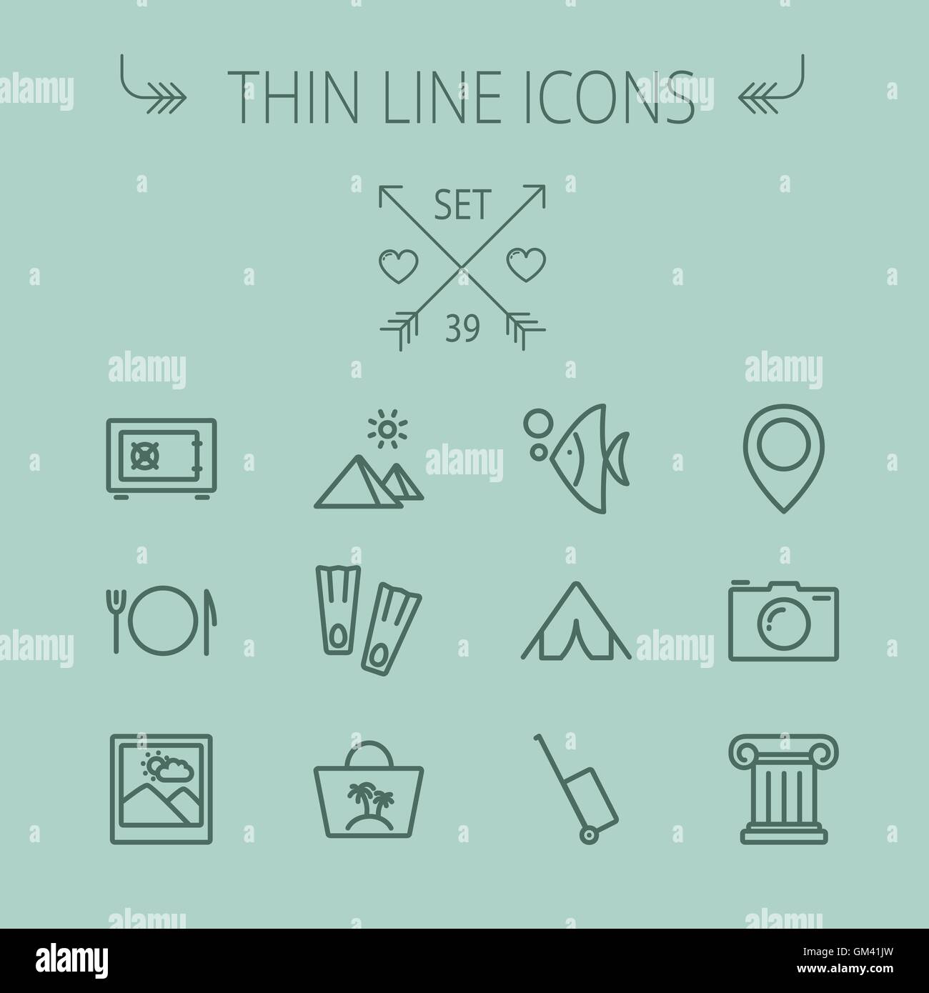 Travel thin line icon set Stock Vector Image & Art - Alamy