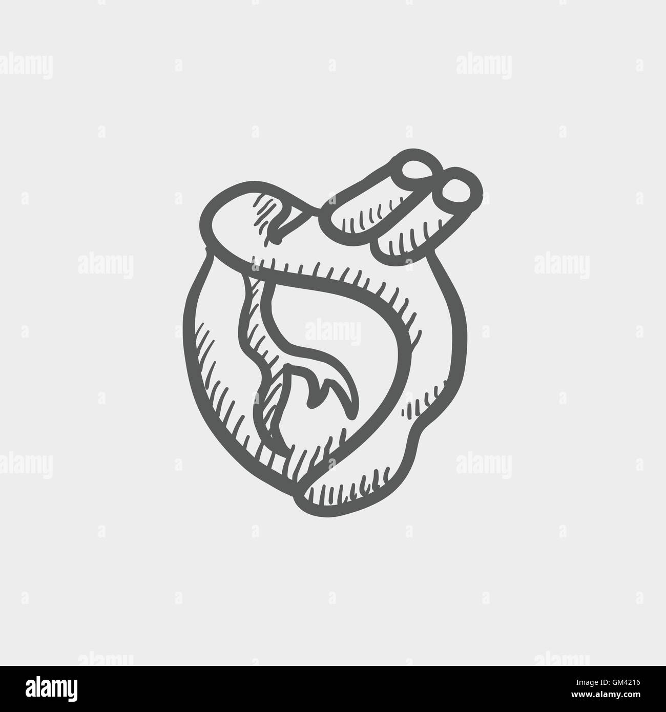 Human heart sketch icon Stock Vector