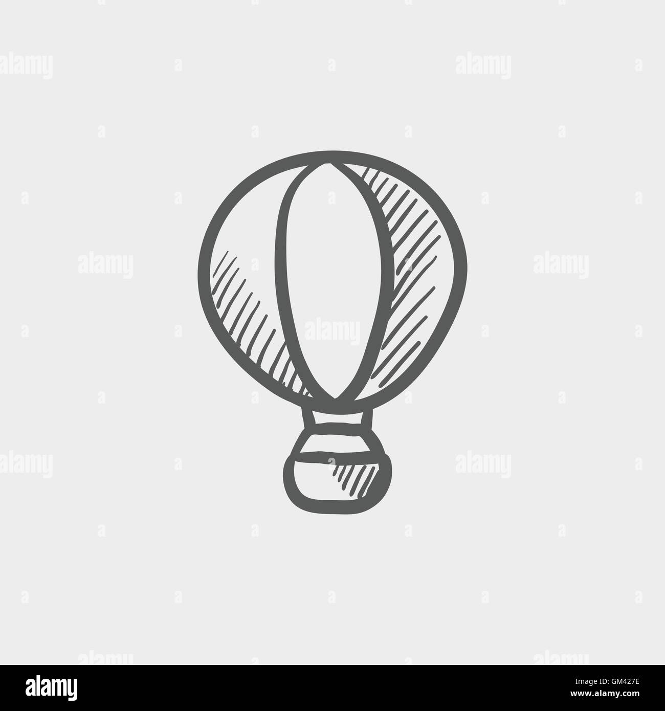 Hot air balloon sketch icon Stock Vector