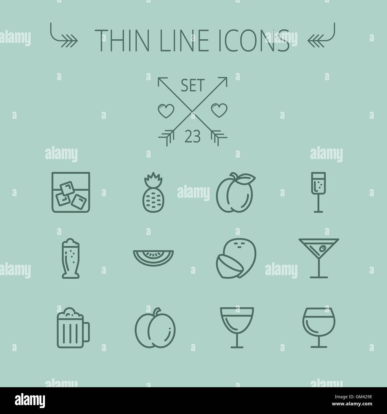 Food thin line icon set Stock Vector Image & Art - Alamy