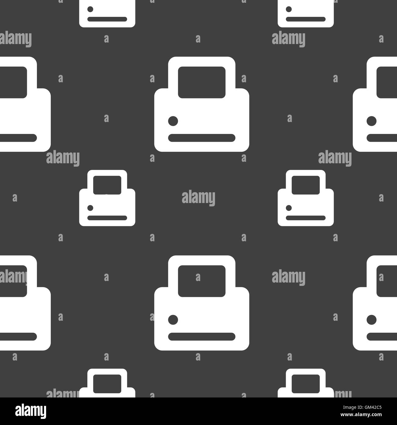 Printing icon sign. Seamless pattern on a gray background. Vector Stock ...