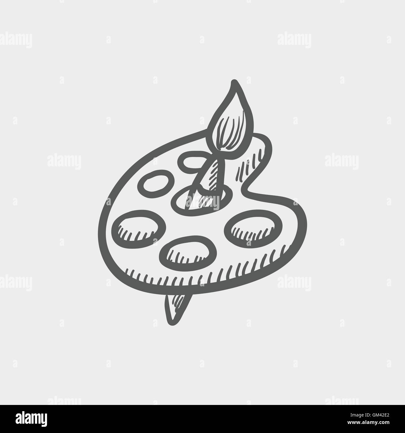 White paint brush palette icon Stock Vector Images - Alamy