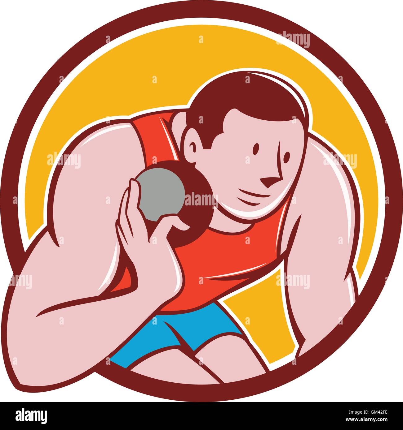 Athlete throw shot put ball Stock Vector Images Alamy