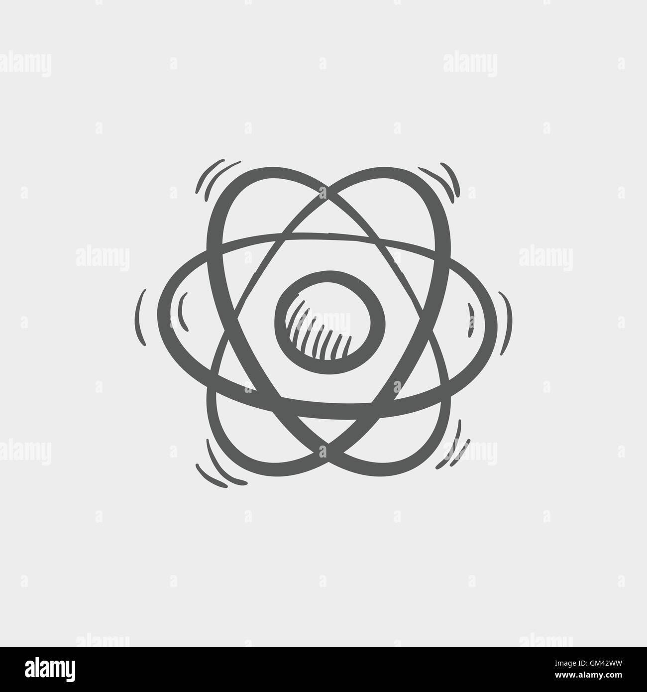 Atom sketch icon Stock Vector