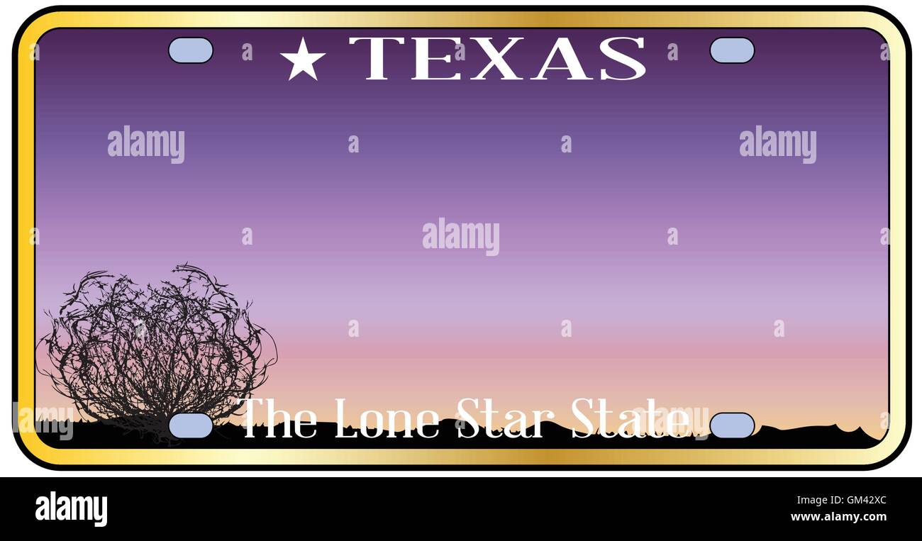 Texas License Plate Stock Vector Image & Art - Alamy