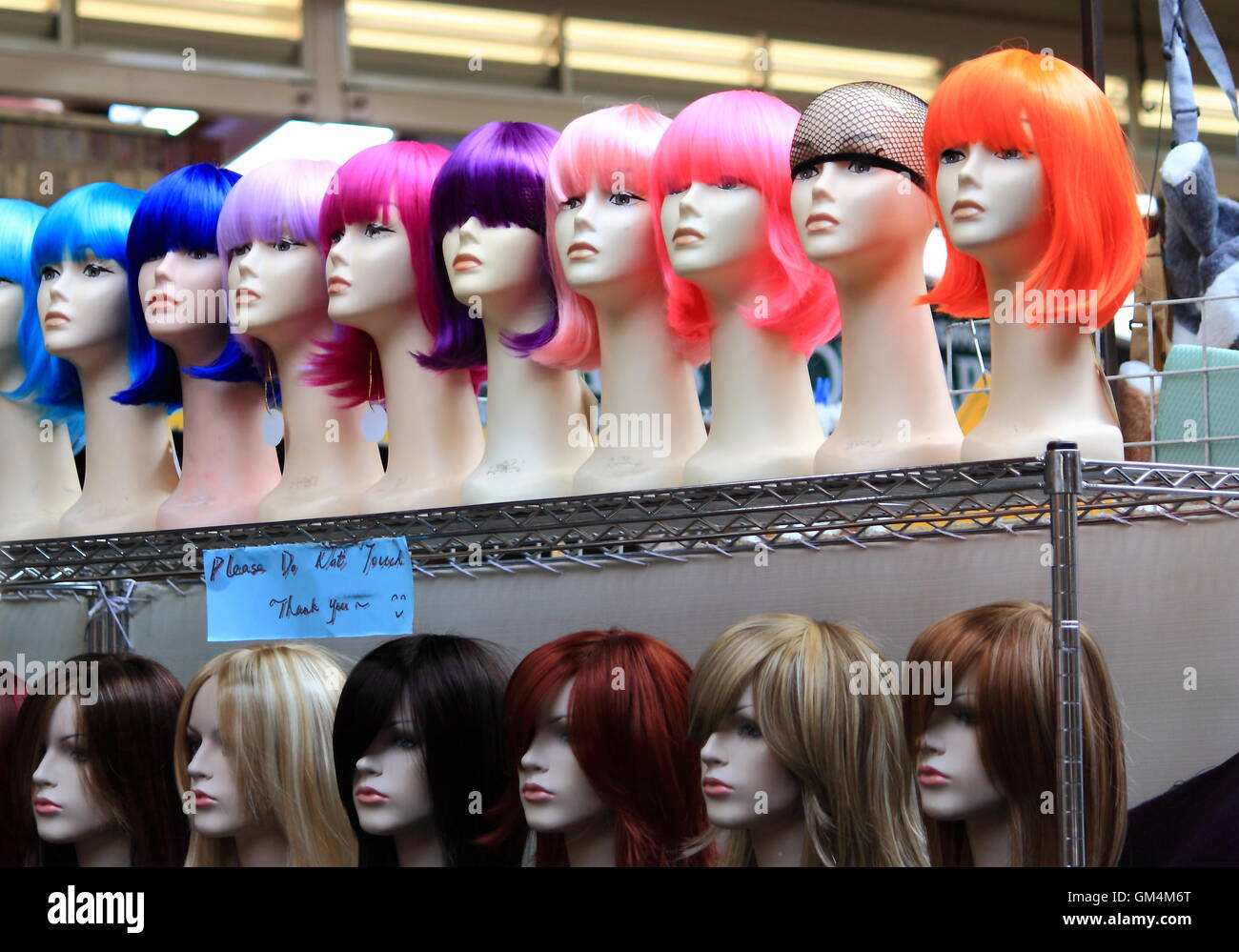Colourful wig display at Queen Victoria market in Melbourne Australia Stock  Photo - Alamy
