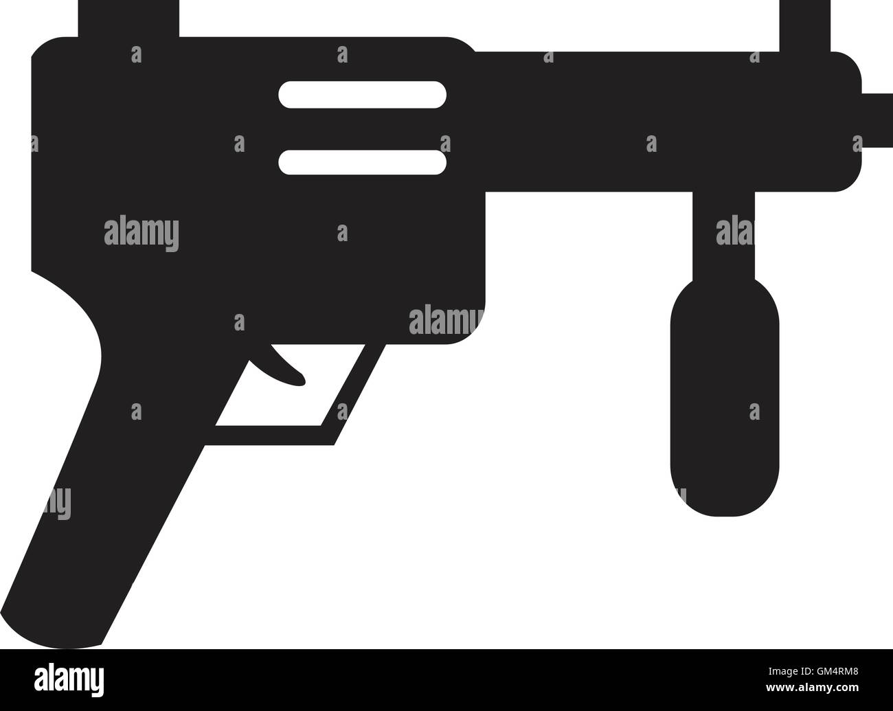 Submachine silhouette military gun hi-res stock photography and images ...