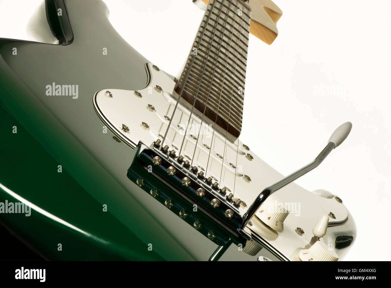 view along an electric guitar Stock Photo