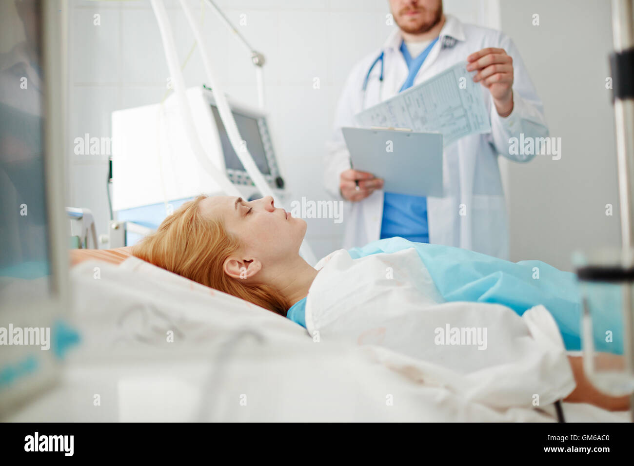 Patient at hospital Stock Photo