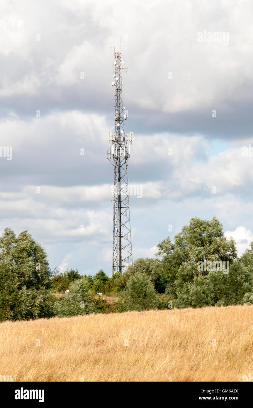 Vodafone mobile telecom mast at Beazley End in Essex. Stock Photo