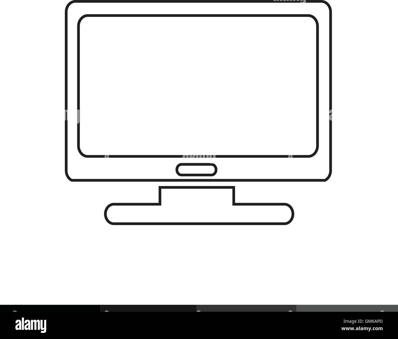 Simple outline illustration computer screen hi-res stock photography ...
