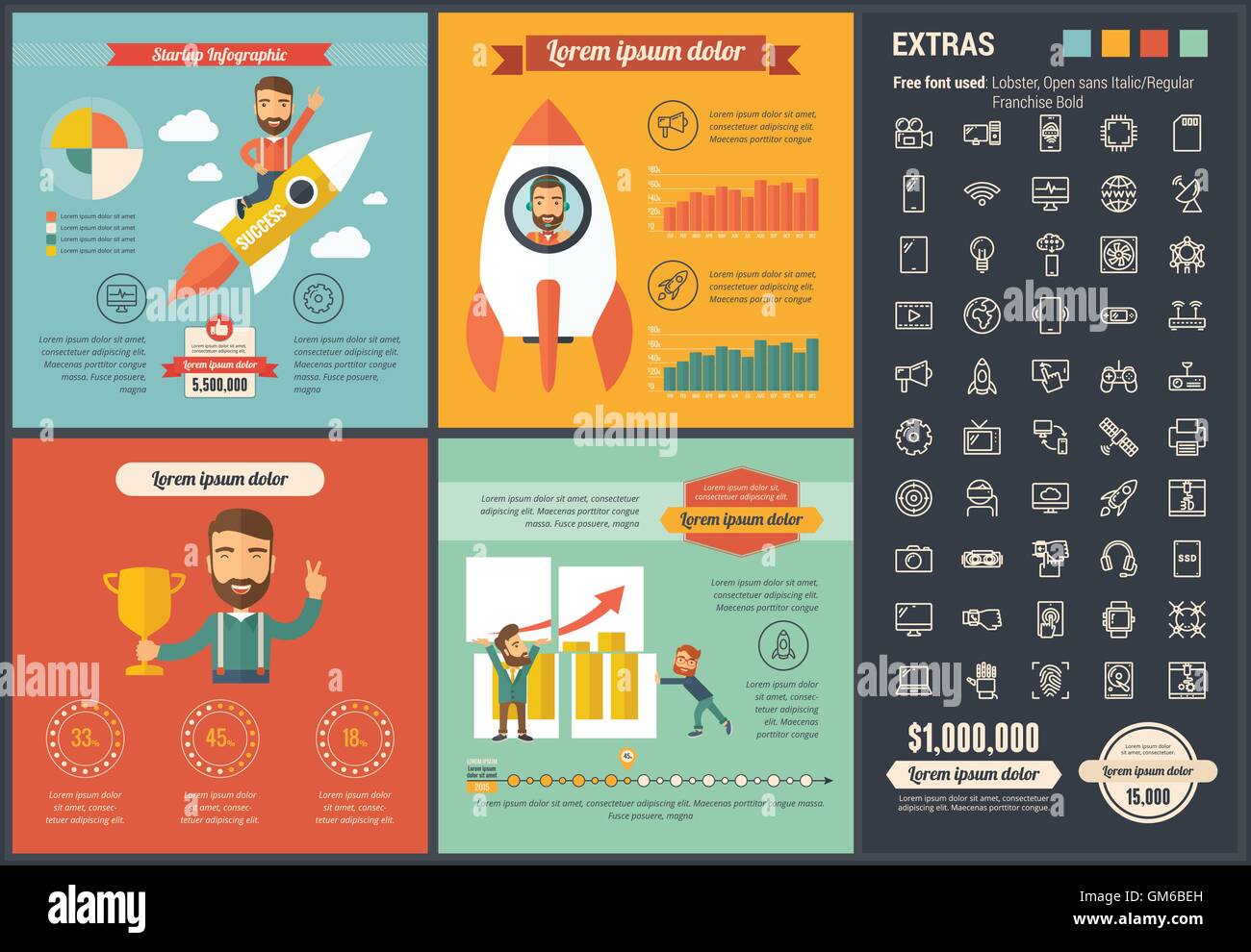 Technology flat design Infographic Template Stock Vector Image & Art ...