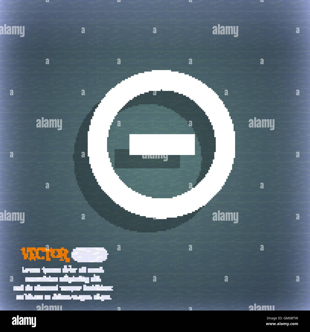 Minus, Negative, zoom, stop icon symbol on the bluegreen abstract background with shadow and