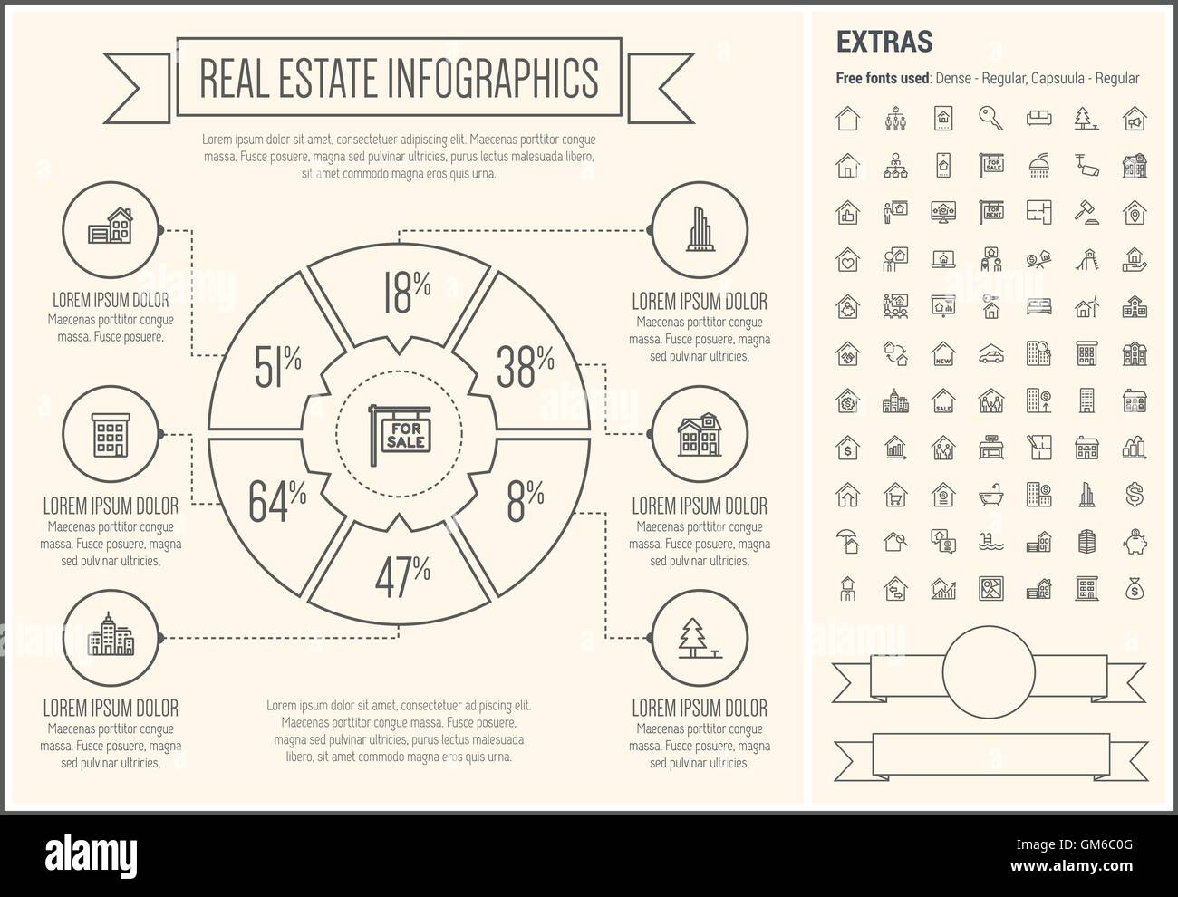 Real Estate Line Design Infographic Template Stock Vector Image & Art Alamy