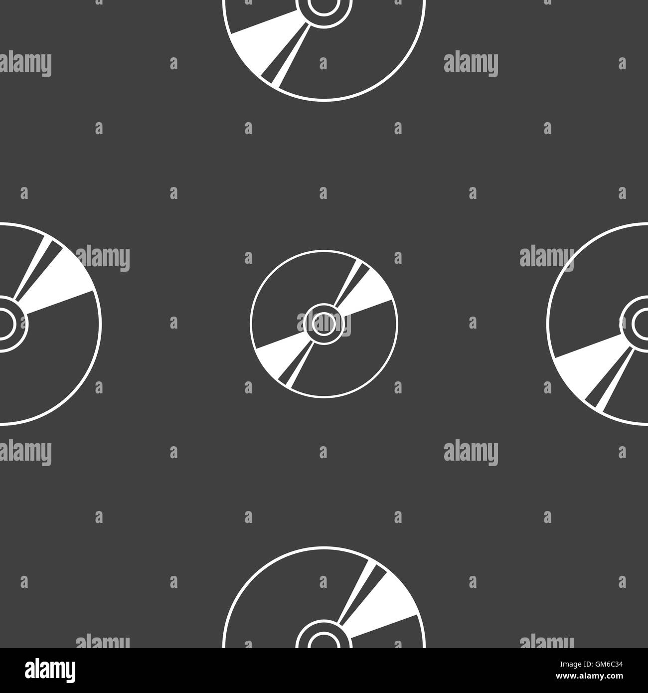 Cd, DVD, compact disk, blue ray icon sign. Seamless pattern on a gray background. Vector Stock Vector