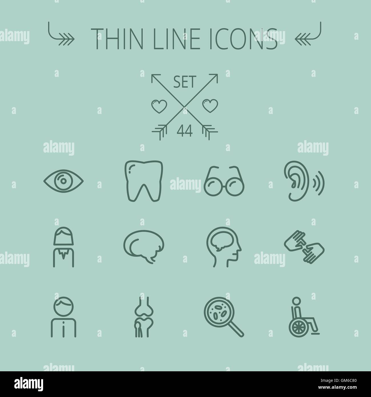 Medicine thin line icon set Stock Vector