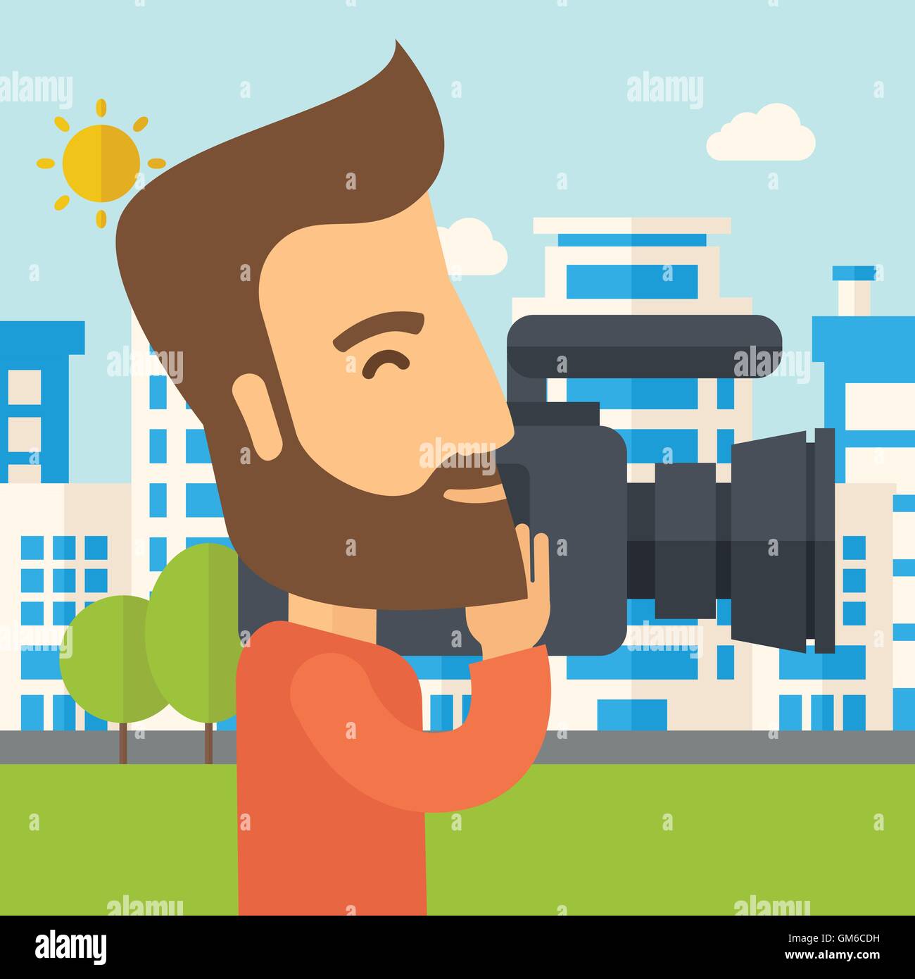 Cameraman with video camera Stock Vector Image & Art Alamy