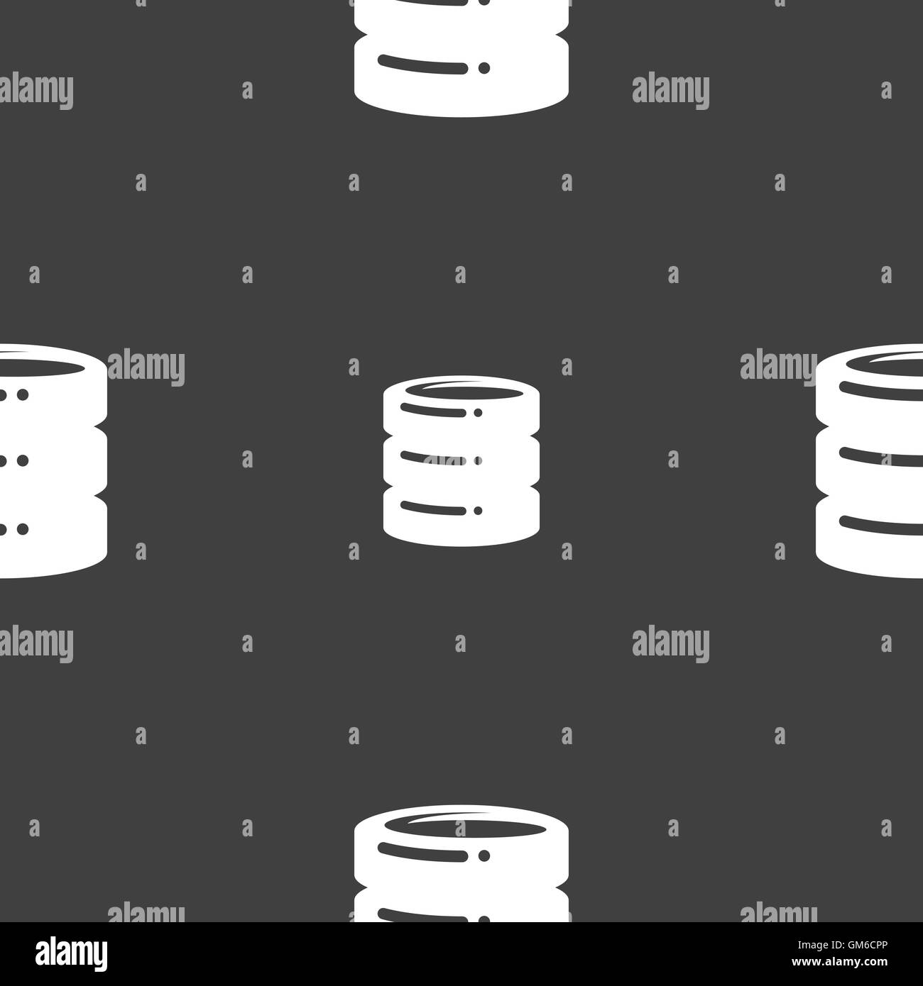 hard disk icon sign. Seamless pattern on a gray background. Vector Stock Vector