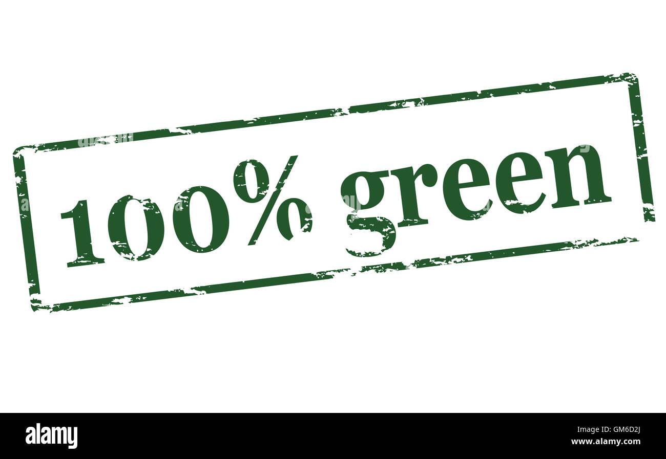 One hundred percent green Stock Vector