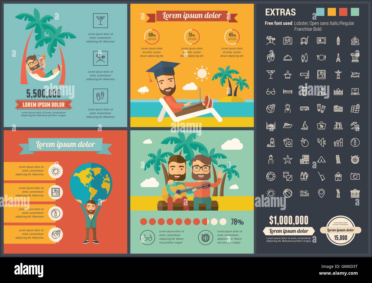 Travel flat design Infographic Template Stock Vector Image & Art - Alamy