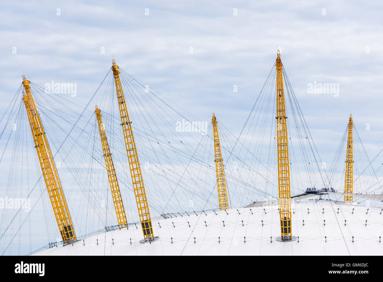 Detail of the roof of the O2 Arena on the Greenwich Peninsula. Stock Photo