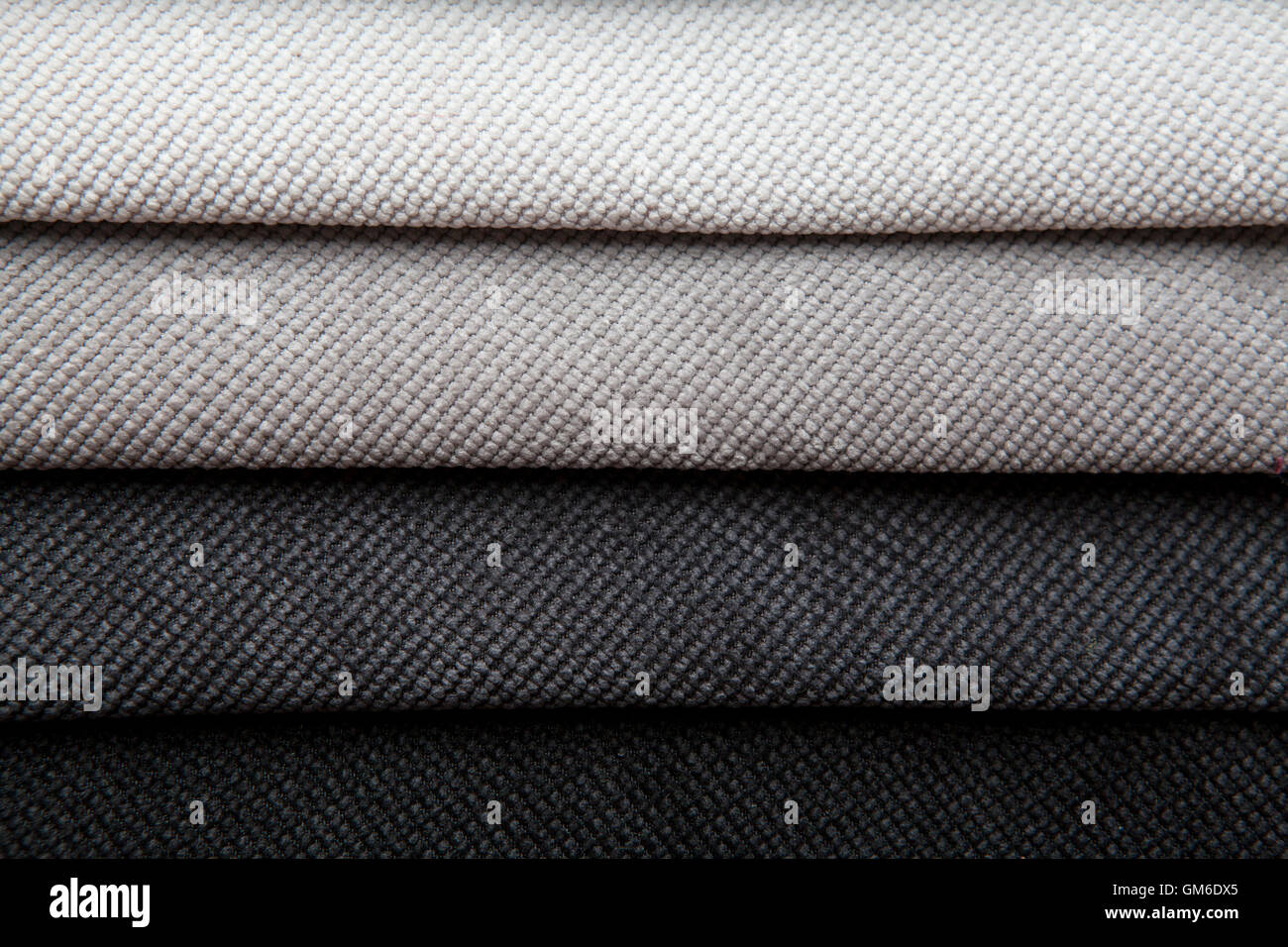 Shades of gray fabric samples Stock Photo