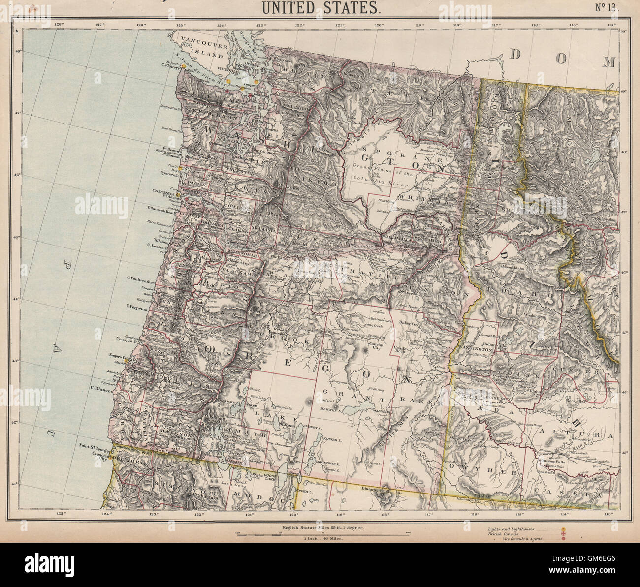 Washington oregon idaho map hi-res stock photography and images - Alamy
