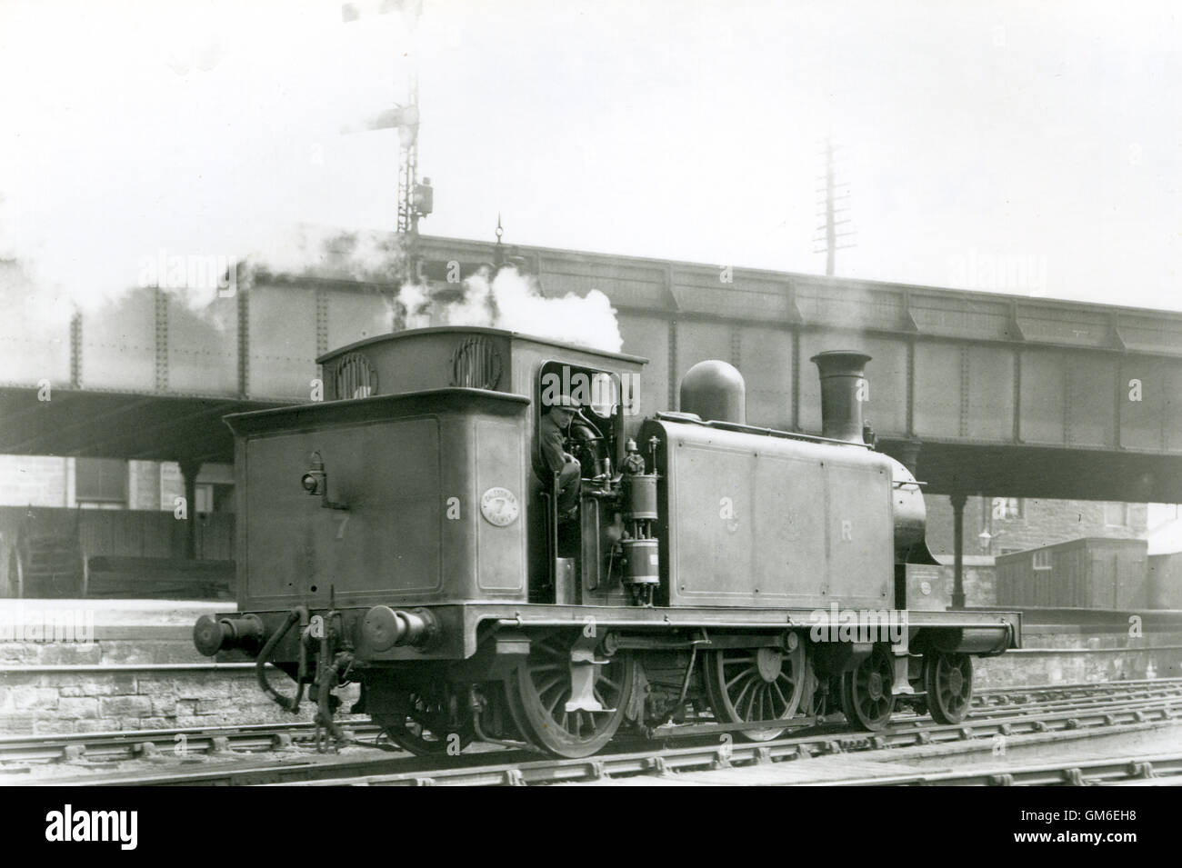Caledonian Railway 4-4-0T No.7 designed by John Lambie at Perth Station Stock Photo