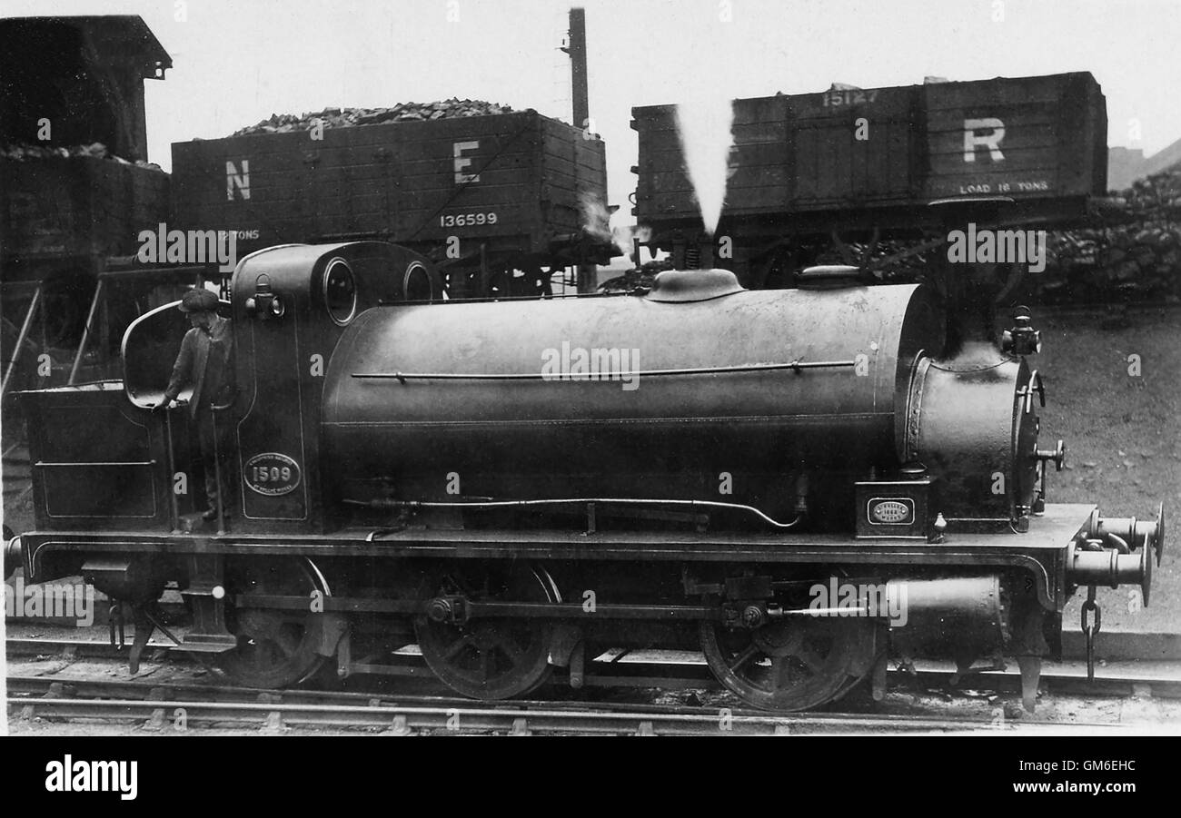 Caledonian Railway 0-6-0ST steam locomotive No.1509 at St Rollox in the early LMS period Stock Photo
