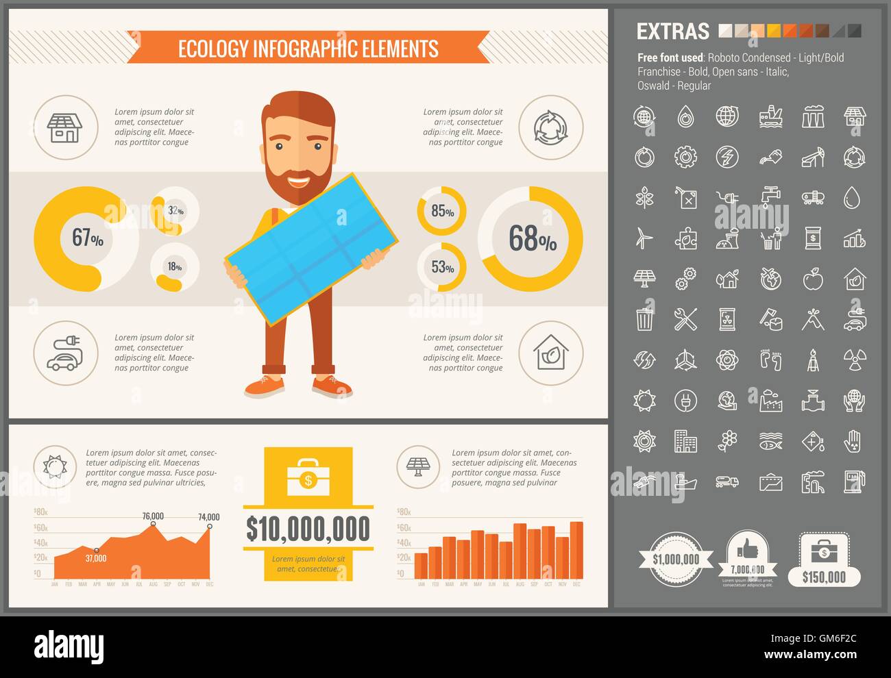 Ecology flat design Infographic Template Stock Vector Image & Art - Alamy