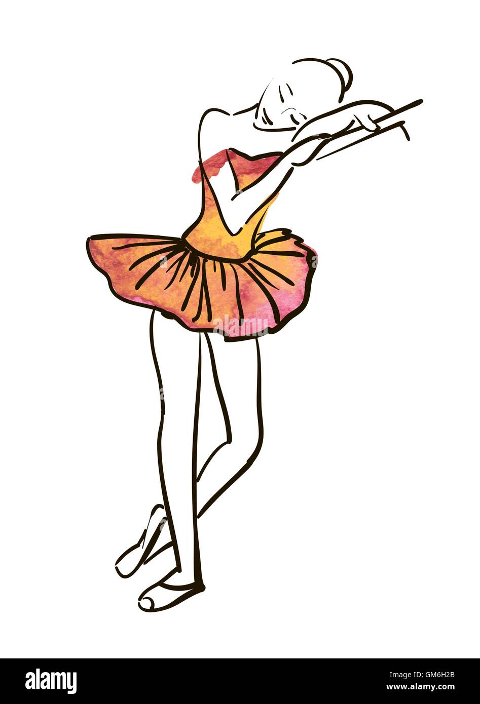 Vector hand drawing ballerina figure Stock Vector