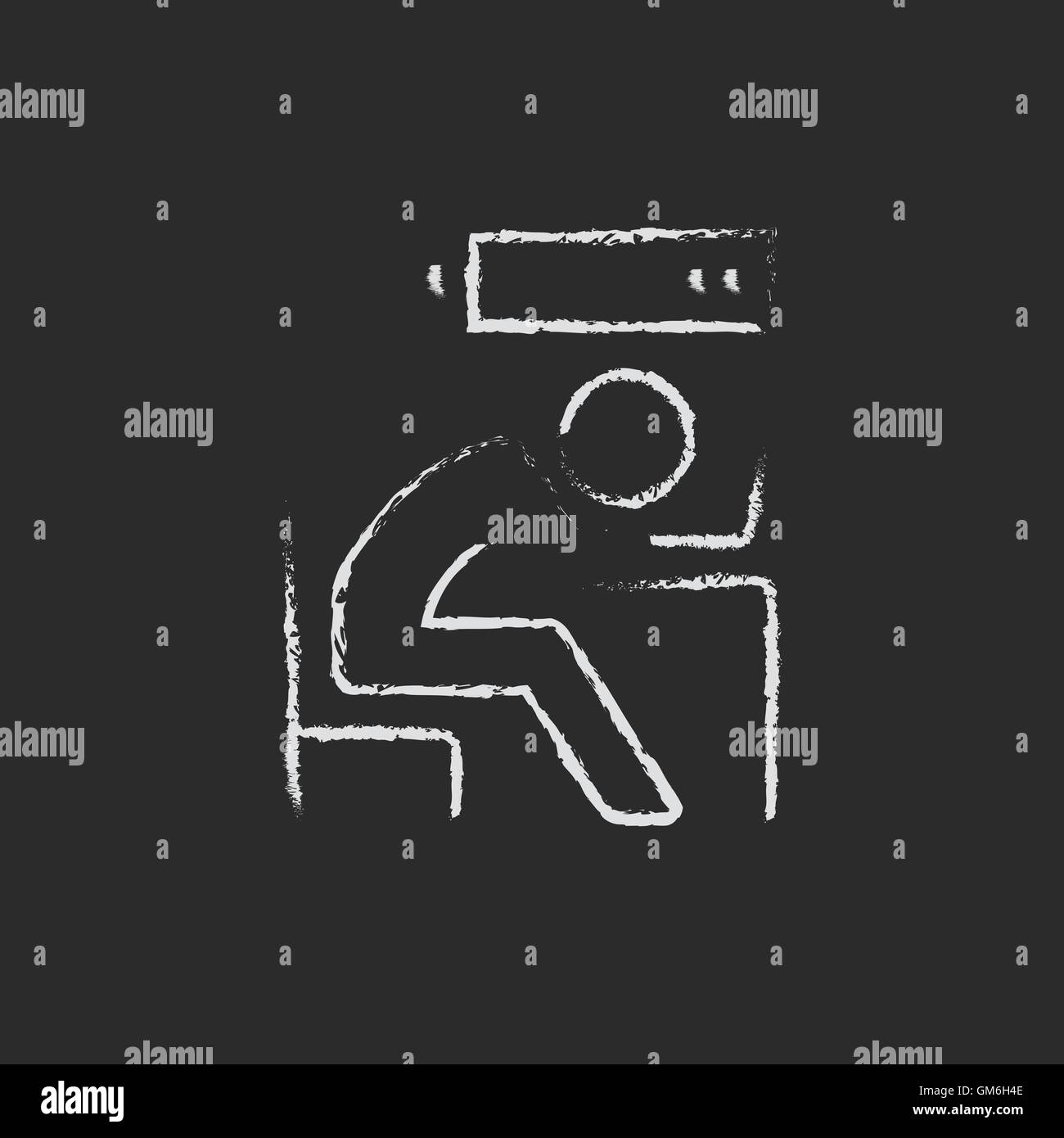 Bsinessman with low power icon drawn in chalk Stock Vector Image & Art ...