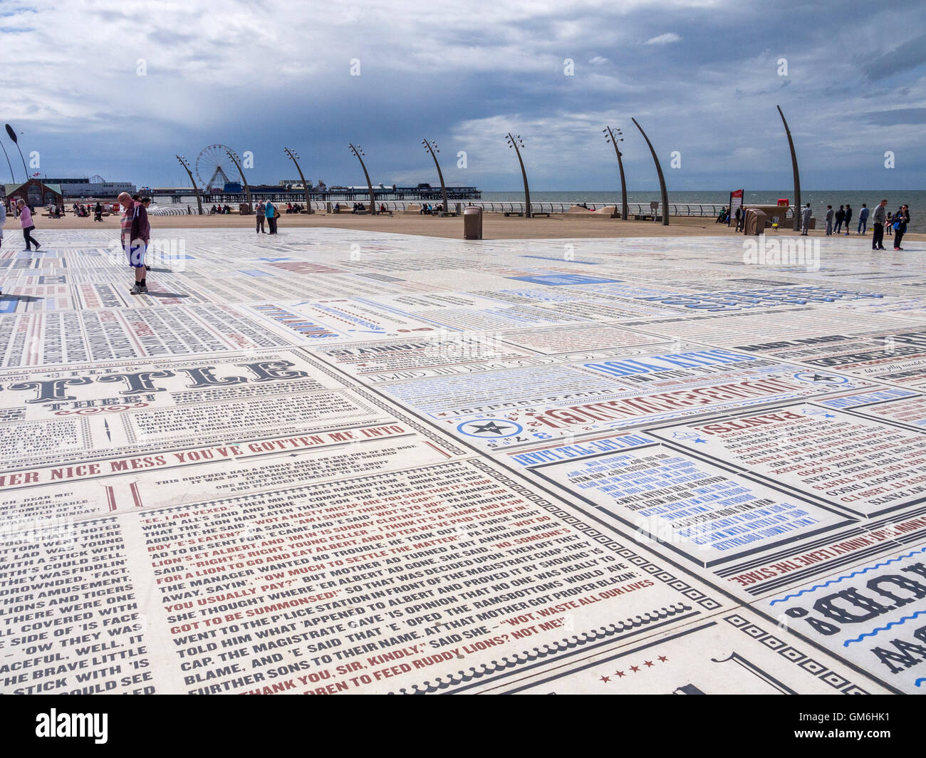 Comedy Carpet outside Blackpool tower. Stock Photo