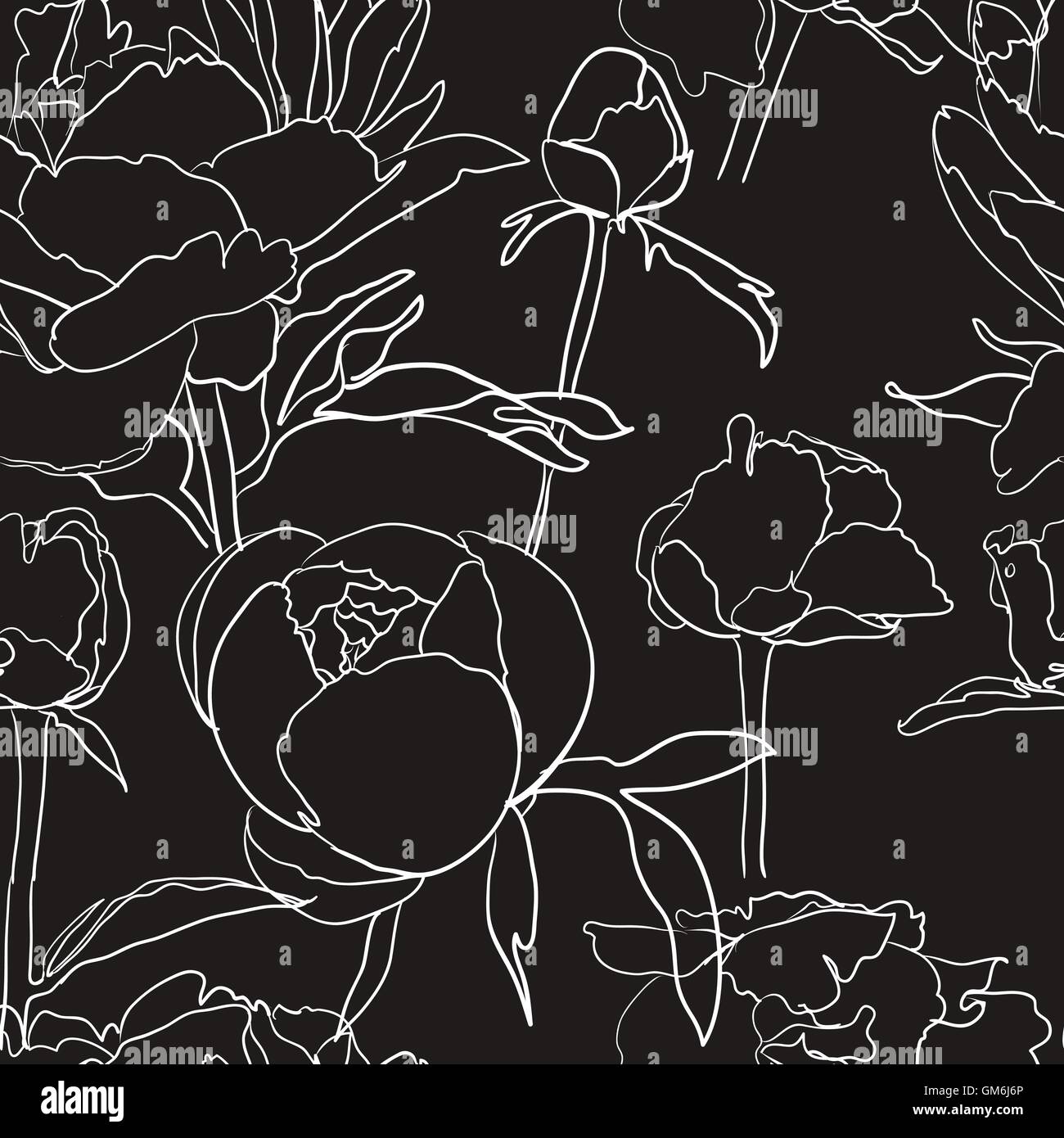 Seamless floral background with peonies Stock Vector Image & Art - Alamy