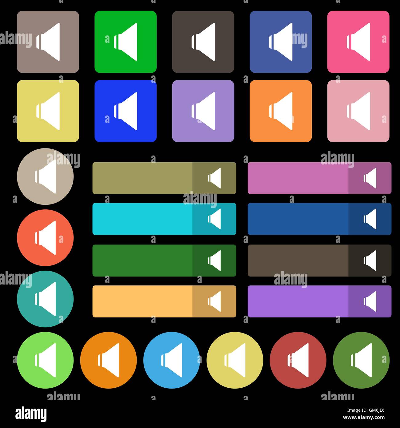 Speaker volume sign icon. Sound symbol. Set from twenty seven ...