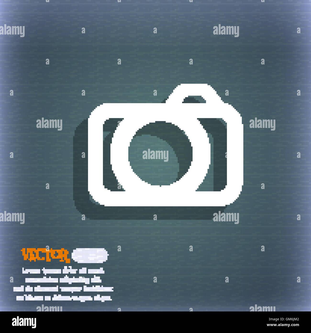 Photo camera sign icon. Digital photo camera symbol. On the blue-green ...
