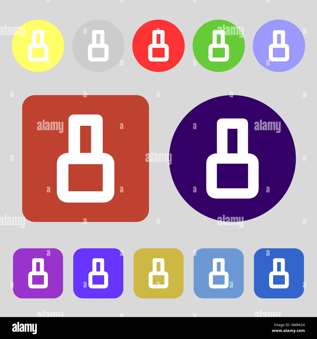 number Eight icon sign. 12 colored buttons. Flat design. Vector Stock ...