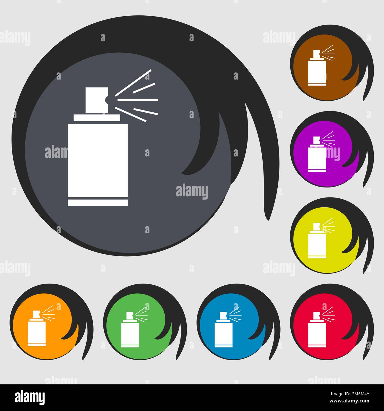 Graffiti spray can sign icon. Aerosol paint symbol. Symbols on eight