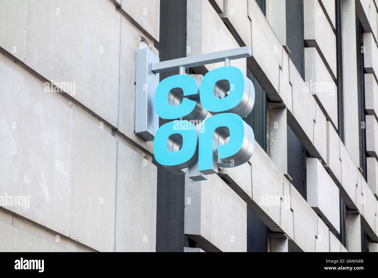 Coop bank branch sign, London Stock Photo