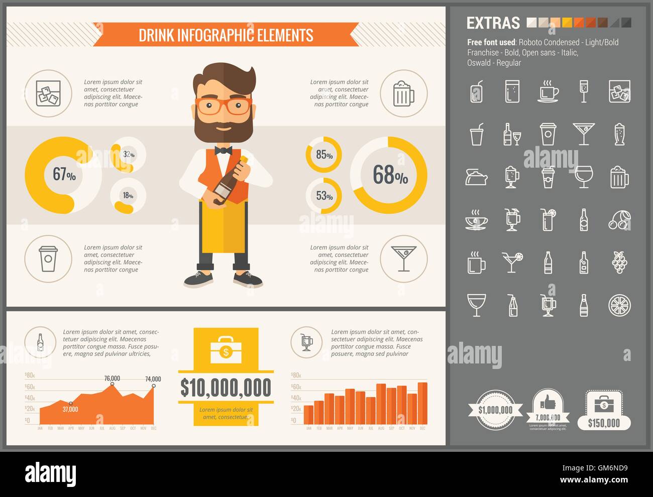 Drink flat design Infographic Template Stock Vector Image & Art Alamy